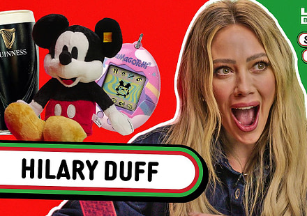 hilary duff reacts to asmr, guinness, and retro tamagotchis | swipe stuff youtube